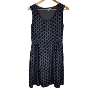 Boden Printed Jersey Day Navy Sleeveless Dress Blue Circles Women's Size 10P EUC